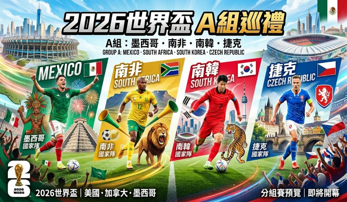2026世界盃A組巡禮：地主墨西哥、南韓、捷克、南非硬碰硬！
