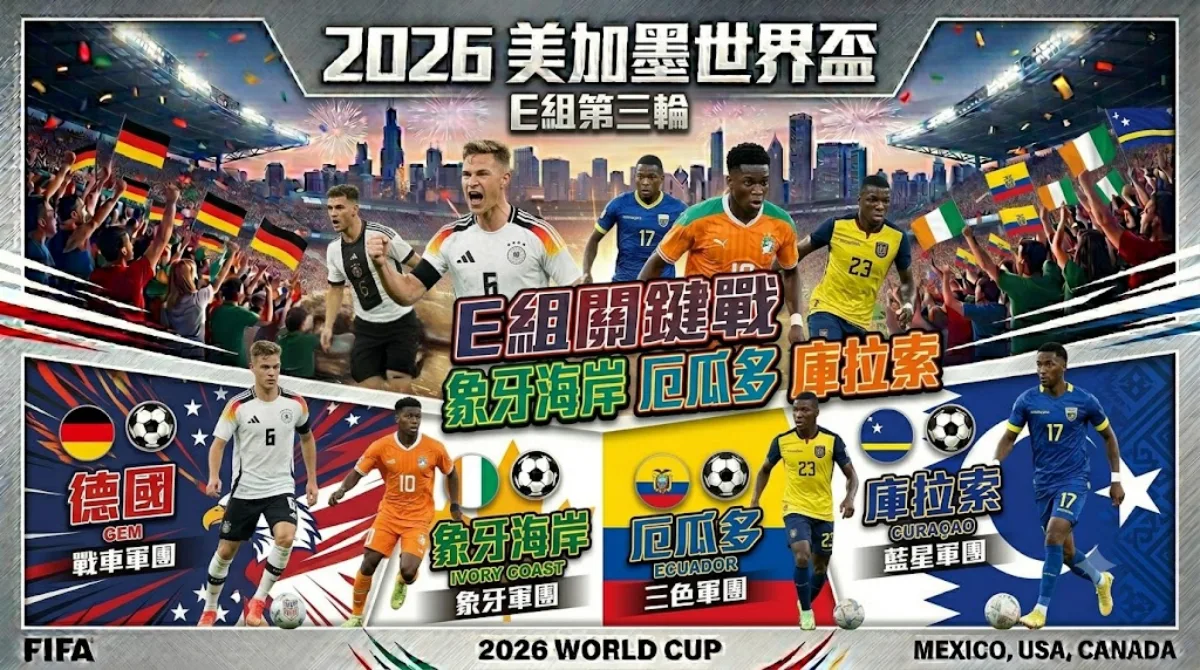 2026世界盃E組生死戰：德國大魔王起飛，大象與南美硬漢血拼