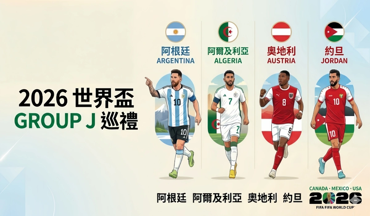 2026世界盃J組巡禮：阿根廷 阿爾及利亞 奧地利
