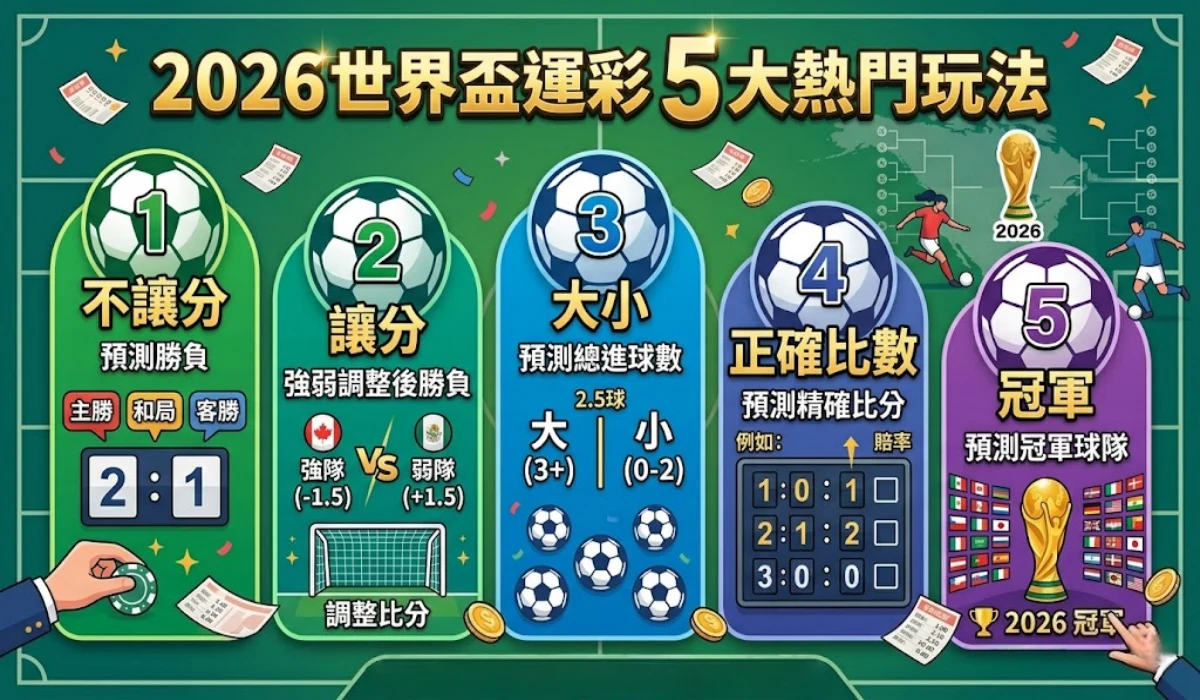 2026 世界盃運彩5大熱門玩法