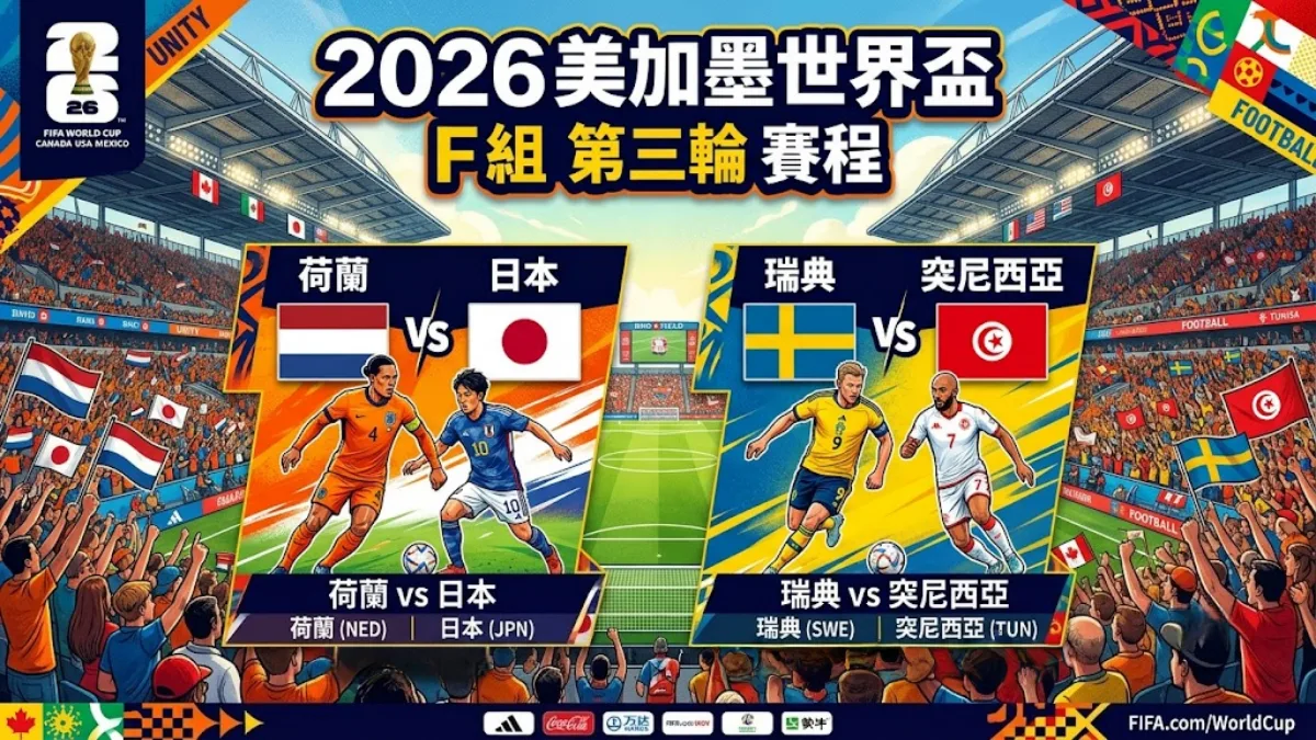 2026世界盃F組生死戰：藍武士死磕荷蘭，瑞典海盜拼命搶出線