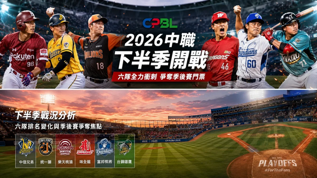 2026中職下半季戰況分析｜六隊排名變化、季後賽門票爭奪焦點