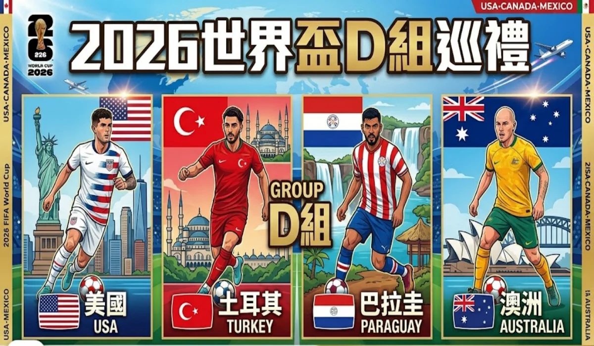 2026世界盃D組巡禮：美國、土耳其、巴拉圭、澳洲，這組實力均衡